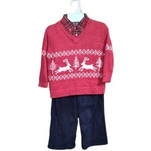 Good Lad of Philadelphia Y2K 3 Piece Set Boys 2T Sweater, Coveralls, Flannel NWT